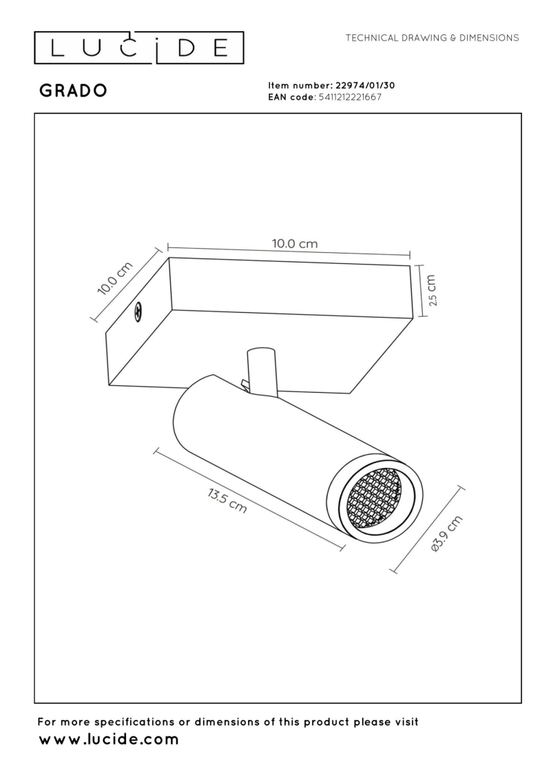 Lucide GRADO - Stropné bodové svietidlo - 1xGU10 (MR11) - Čierne